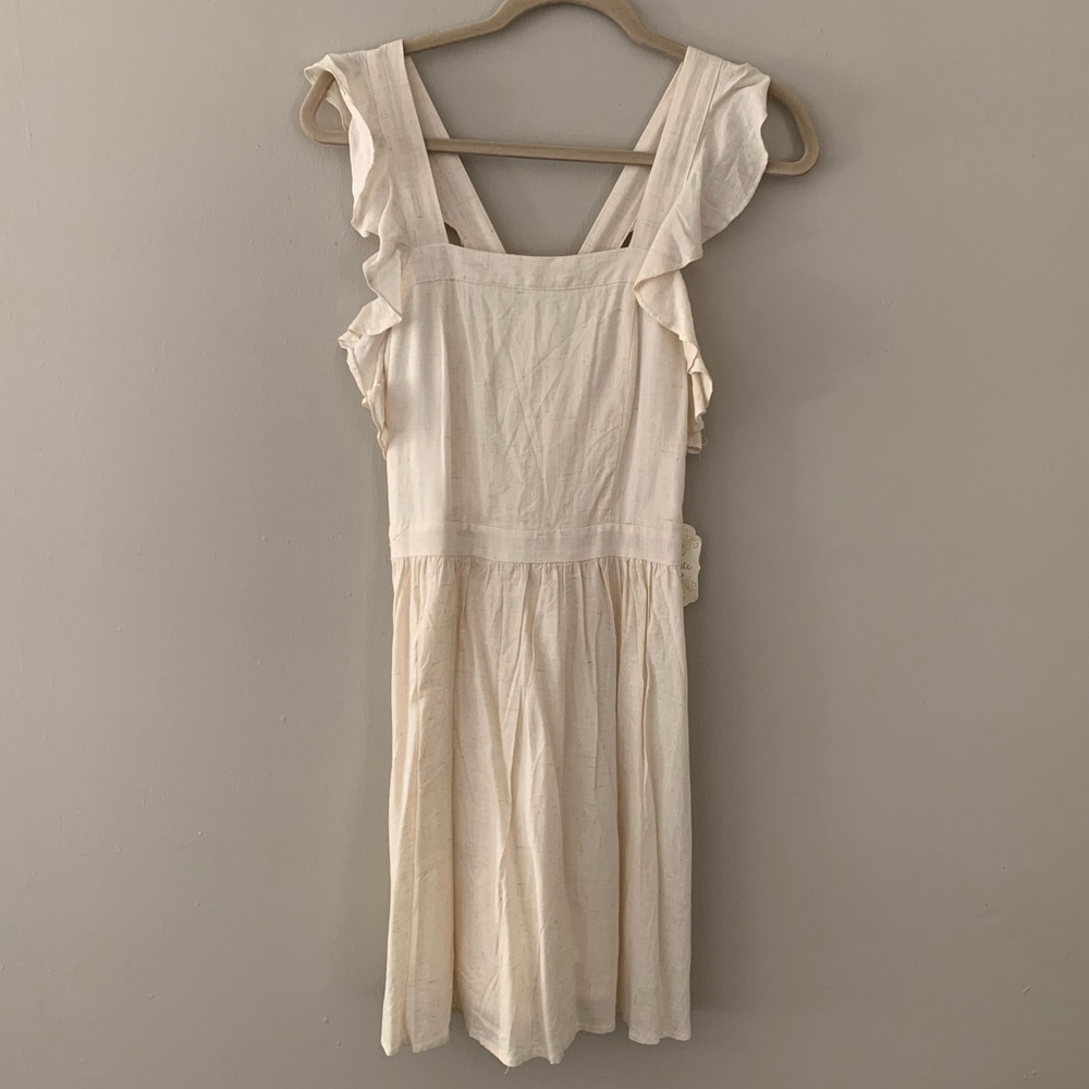 Altar’d State Oatmeal Ruffle Sleeve Dress